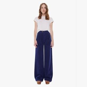 MOTHER Wide Leg Pants in Navy Blue